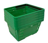 5 corbeilles de vente en plastique avec anse 20 litres 40cm gerbable vert