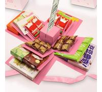 5 couches Creative Explosion Gift Box Gift Wrap Box Création de 5 couches de différents cadeaux par vous-même Un cadeau idéal, mystérieux fait par vous-même pour anniversaire, Noël et anniversaire de