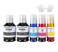 5 Couleur GI-50/GI-51 GI50/GI51 Encre Compatible pour Canon PIXMA G5050 G6050 G7050 GM2050 GM4040 GM4050 G1520 G1530 G2520 G2560 G2570 G3520 G3560 G3570 G3571 G3572 G3590 G4570 Imprimante (2 BK/C/M/Y)