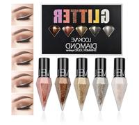 5 Couleurs Glitter Eyeliner Liquide, Diamant Scintillant Eyeliner, Ensemble Imperméable Eye-liner, Fard à Paupière Paillette Liquid, Imperméable Longue Tenue, pour Festival Fête Maquillage (A)