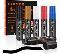5 Couleurs Marqueur Acrylique Large,15mm Jumbo Stylos De Peinture Acrylique,3 En 1 Feutres Graffiti Acryliques Permanents Pour Pierre,Verre,Oeuf De Pâques,Bois Et Toile,Artiste De Rue.[Y78]