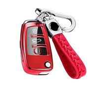 【5 Couleurs】 Z.MYUKI Q2 S Line Sport Coque clé avec Porte Clef pour Audi Q2 2017-2022 2023 Accessoire Original Protection clé (Rouge)