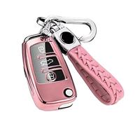 【5 Couleurs】 Z.MYUKI Q2 S Line Sport Coque clé avec Porte Clef pour Audi Q2 2017-2022 2023 Accessoire Original Protection clé (Rose)