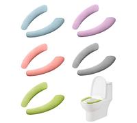 5 coussins de siège de toilette, coussins de housse de siège de toilette, autocollants de coussin de siège de toilette, rondelles de toilette collantes, autocollants de toilette ménagers, 5 couleurs