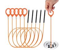 5 crochets de nettoyage en spirale - 80 cm - Brosse de débouchage en métal - Déboucheur de canalisations et collecteur de cheveux - Convient aux baignoires - canalisations et éviers