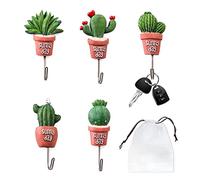 5 crochets pour pots de fleurs, crochets en acier inoxydable, avec 1 sac de rangement ; pour cuisine, salle de bain, chambre, cintre, crochet auto-adhésif peut être réutilisé