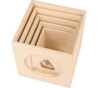 5 Cubes empilables à décorer - Bois Beige G