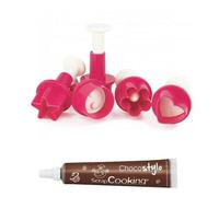 5 découpoirs pâte à sucre + 1 Stylo chocolat Scrapcooking