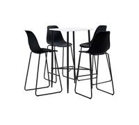 Ensemble de Bar 5 pcs Plastique Noir Mobilier Jardin Comptoir Bistrot vidaXL