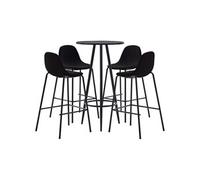 Ensemble de Bar 3 pcs Tissu Noir Mobilier Pub Comptoir Bistrot Maison vidaXL
