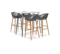 5-delige Barset wit en grijs3057408