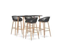 vidaXL Ensemble de Bar 5 pcs Meubles de Pub Table et Chaises de Bistrot Ensemble de Comptoir Mobilier de Bar Intérieur 3057464
