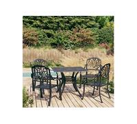 5-delige Bistroset gietaluminium zwart3070605