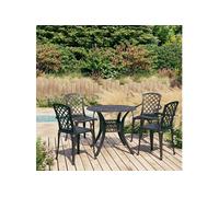 Vidaxl Ensemble De Bistro 5 Pcs Aluminium Coulé Noir Noir