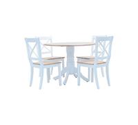 vidaXL Ensemble de salle à manger 5 pcs Bois d'hévéa Blanc et marron