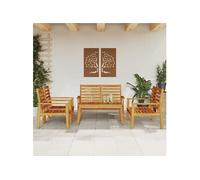 Vidaxl Salon De Jardin 5 Pcs Bois D'acacia Solide