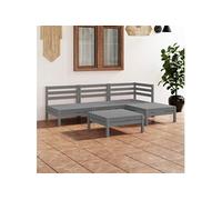 Vidaxl Salon De Jardin 5 Pcs Bois De Pin Massif Gris