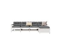Vidaxl Salon De Jardin 5 Pcs Blanc Bois Massif De Pin
