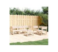 vidaXL Salon de Jardin 5 pcs, Sièges de Patio, Ensemble de Meubles, Mobilier de Terrasse Arrière-Cour Extérieur, Bois de Pin Massif