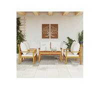 vidaXL 5-delige Loungeset met kussens massief acaciahout3211801 G