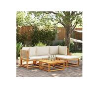 5-delige Loungeset met kussens massief acaciahout3278918