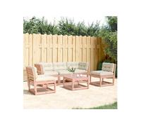 5-delige Loungeset met kussens massief douglashout3216983