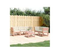 5-delige Loungeset met kussens massief douglashout3217003