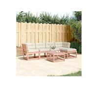 5-delige Loungeset met kussens massief douglashout3217008