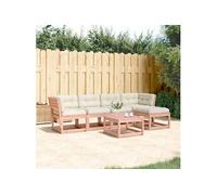 5-delige Loungeset met kussens massief douglashout3217013