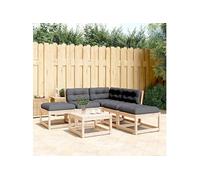 5-delige Loungeset met kussens massief grenenhout3216965