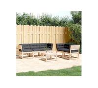 5-delige Loungeset met kussens massief grenenhout3217000