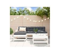 Vidaxl Salon De Jardin 5 Pcs Avec Coussins Blanc Bois Massif