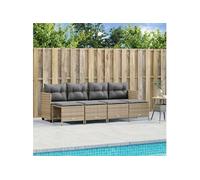 Vidaxl Salon De Jardin Avec Coussins 5 Pcs Beige Résine Tressée