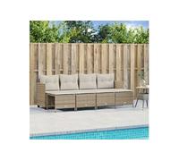 Vidaxl Salon De Jardin Avec Coussins 5 Pcs Beige Résine Tressée