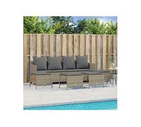 Vidaxl Salon De Jardin Avec Coussins 5 Pcs Beige Résine Tressée