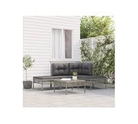 Vidaxl Salon De Jardin 5 Pcs Avec Coussins Gris Résine Tressée