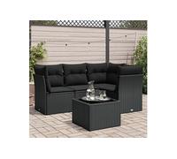 Salon de Jardin avec Coussins Canapés Patio 4 pcs Gris Résine Tressée vidaXL