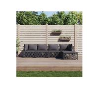 Salon de jardin avec coussins 4 pcs anthracite acier ensemble de salon vidaXL