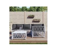 Salon de jardin avec coussins 5 pcs blanc acier ensemble de salon vidaXL