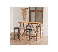 vidaXL 5-delige Tuinbarset met kussens grijs3067964 Gris G