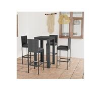 Ensemble de Bar de Jardin 5 pcs et Coussins Résine Tressée Gris Patio vidaXL