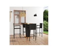 5-delige Tuinbarset zwart3064866