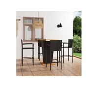 vidaXL 5-delige Tuinbarset zwart3064870 Noir G