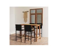 vidaXL 5-delige Tuinbarset zwart3067969 Noir G