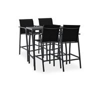 vidaXL 5-delige Tuinbarset zwart3073576 Noir G
