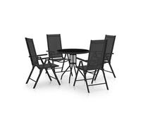 Vidaxl Ensemble À Dîner De Jardin 5 Pcs Aluminium Et Textilène Noir