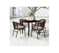 Ensemble de Salle à Manger de Jardin 9 pcs Gris Mobilier Dîner Patio vidaXL