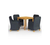 Ensemble de Salle à Manger de Jardin 3 pcs Gris Clair Table et Chaises vidaXL