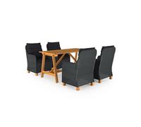 5-delige Tuinset donkergrijs3068789