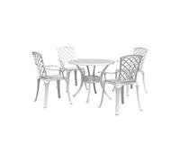 5-delige Tuinset gietaluminium wit3216336